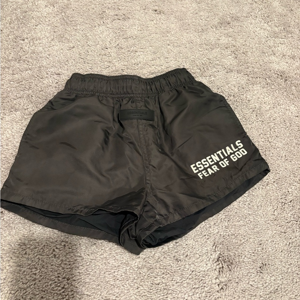 Essentials Fear of God Black Athletic Logo Shorts
